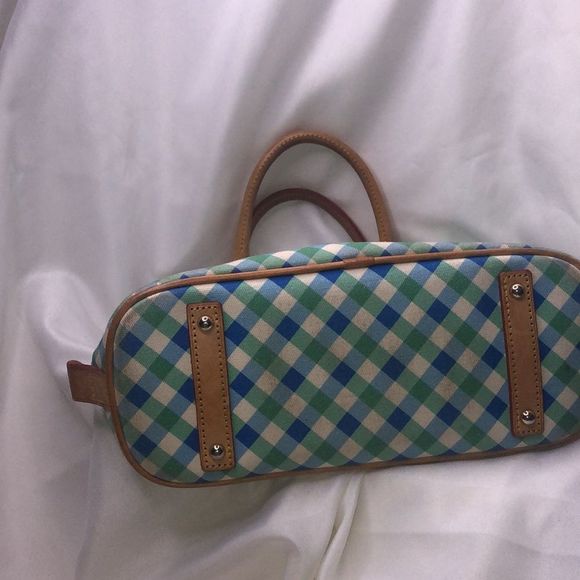Blue and green patterned Dooney and Bourke bag - Picture 2 of 11